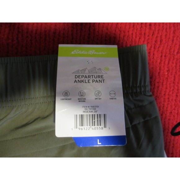 EDDIE BAUER BLUE ANKLE PANTS LARGE NWT - Picture 5 of 5
